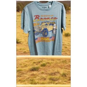 Goodthreads Blue Graphic Tee with Red and Yellow Accents